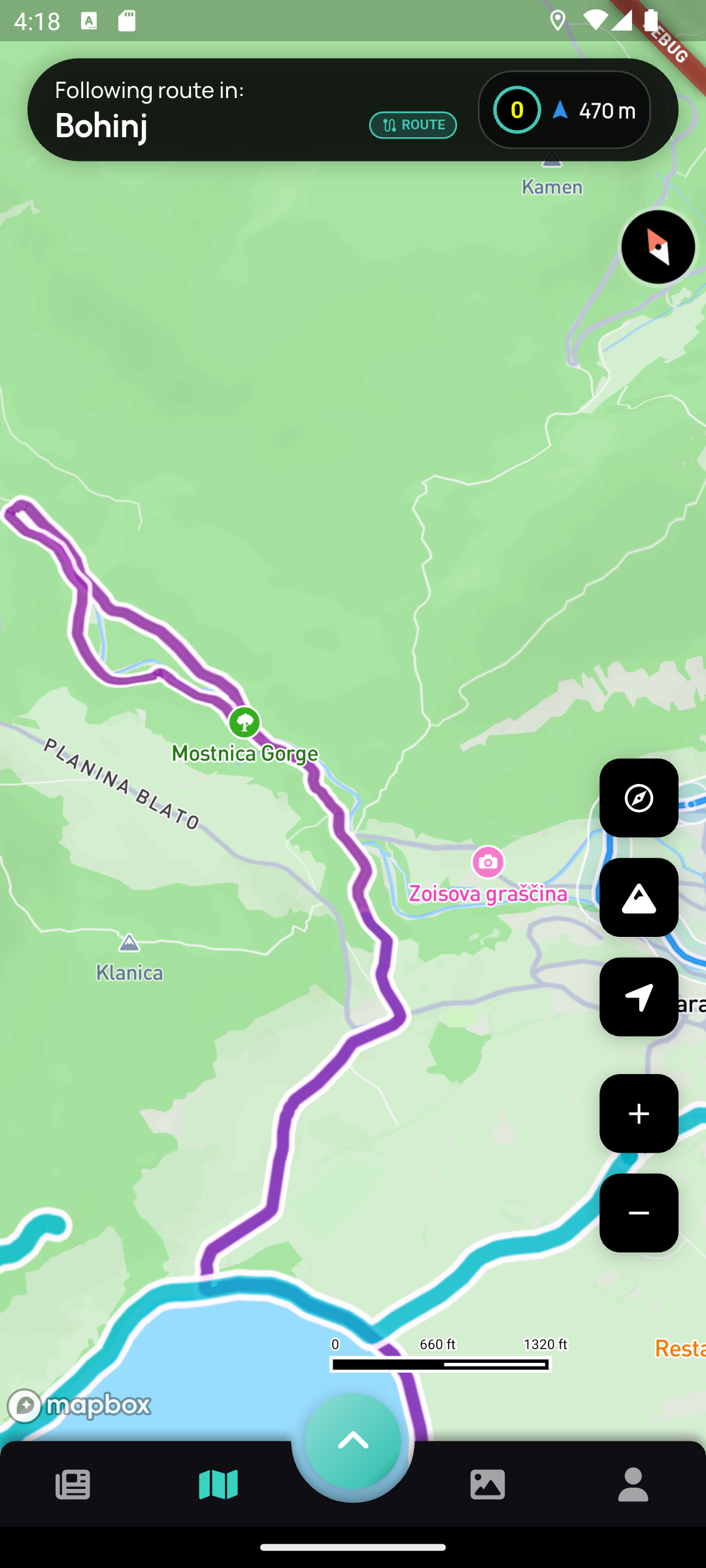 Perspektiva route following